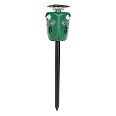 Eco-friendly green solar ultrasonic repeller, ideal for garden animal deterrent