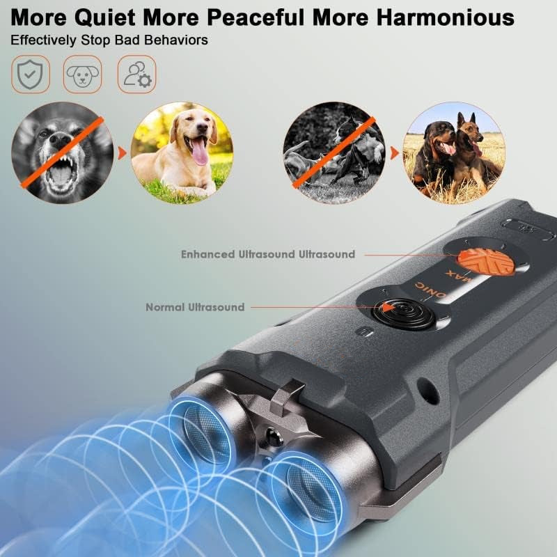 Barktec Handheld Ultrasonic Dog Training Anti-Bark Device (UPGRADED)