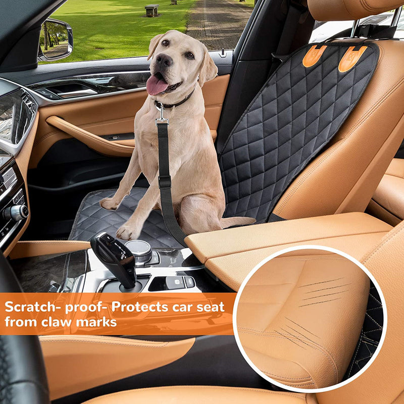 Car Front Seat Cover for Dogs with Dog Safety Belt