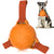 Durable Natural Rubber Interactive Dog Soccer Ball Toy with Short Straps (Orange)