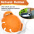 Durable Natural Rubber Interactive Dog Soccer Ball Toy with Short Straps (Orange) - alternate view