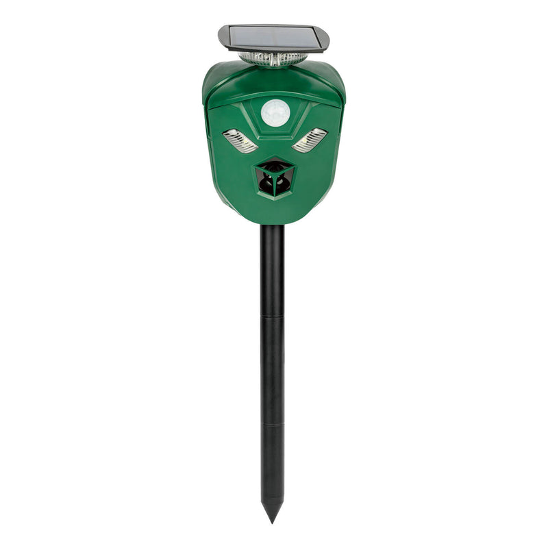 Eco-friendly green solar repeller, ultrasonic animal deterrent for yard