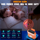 Personal Alarm emitting a loud siren and flashing light, designed for emergency alert situations. with vibration alarm