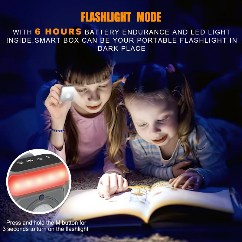 Person holding the 7-in-1 Multi-Functional Personal Alarm on flashlight mode