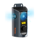 Single black and grey Barktec ultrasonic bark control device with digital display and sound waves, on white background.