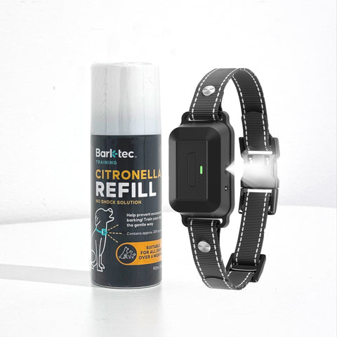Barktec Rechargeable Sound & Citronella Spray Bark Collar with Refill