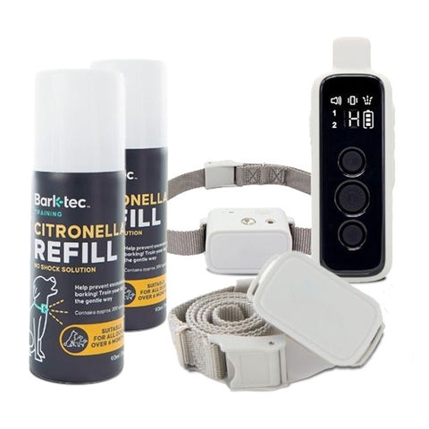 Barktec Ultimate Citronella Spray Collar and Training Collar Bundle