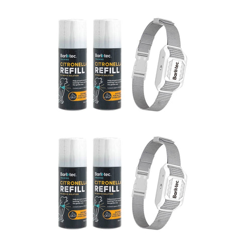 Barktec Rechargeable Sound & Citronella Spray Collar for 2 Dogs