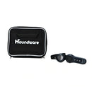 Black Houndware carrying case with white piping and logo, plus a black remote transmitter and matching dog collar.