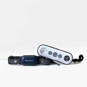 HW777 Rechargeable Remote Dog Training Collar set, featuring a remote control and adjustable collar designed for effective dog training.