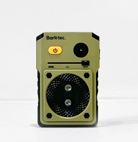 Quiet Neighbours Solution - Ultrasonic anti-barking device with customisable modes, rechargeable battery, and water resistant design for outdoor bark control.