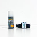 Bark-tec Citronella refill can and dog collar on a white background