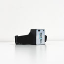 Black dog collar with a visible brand logo on a white background