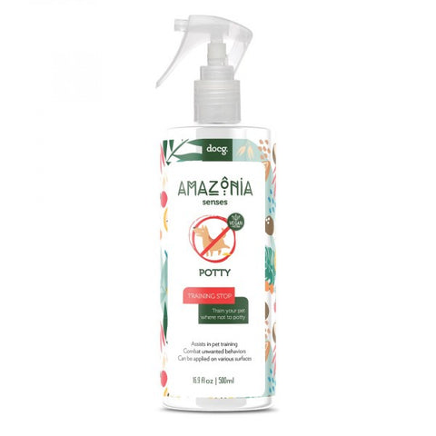 Amazonia Senses Puppy Potty Training Spray. Naturally deters pets from unwanted toileting. Reduces surface odours.