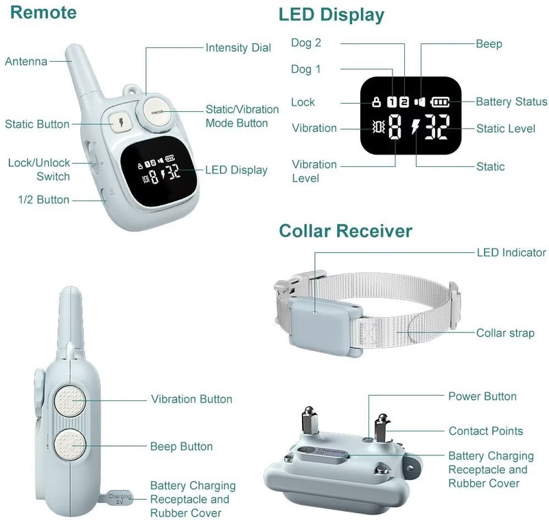 Houndware HW601 Mini Rechargeable Remote Training Collar