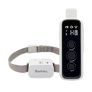 Close-up view of the Barktec Citronella Spray Collar, highlighting the spray nozzle and adjustable strap for a secure fit asnd remote