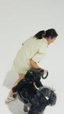 Large dog chewing on the Strong Rubber Ring, showcasing its durability and ability to withstand aggressive chewing