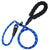 Blue slip lead dog training leash with black handle, featuring no-pull design and durable materials for safe, enjoyable walks