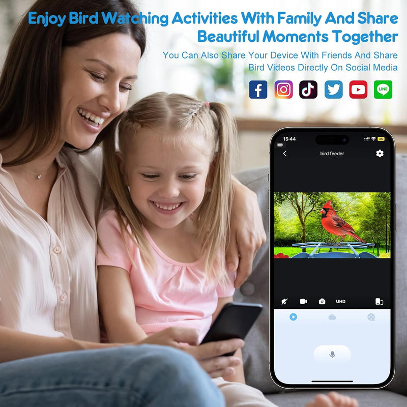 Solar Smart Bird Feeder with Wifi Camera APP Control and Night Vision