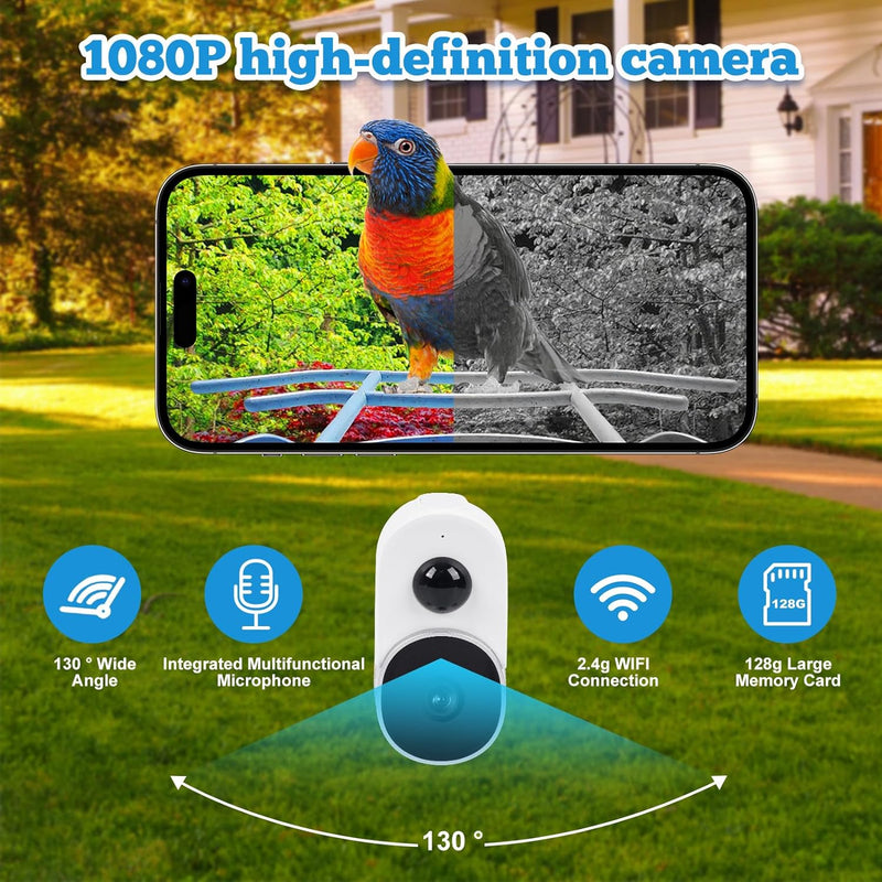 Solar Smart Bird Feeder with Wifi Camera APP Control and Night Vision