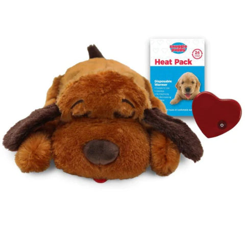 Snuggle Puppy ™ Dog Toy With Heart Beat and Heat Pad (Brown Mutt)