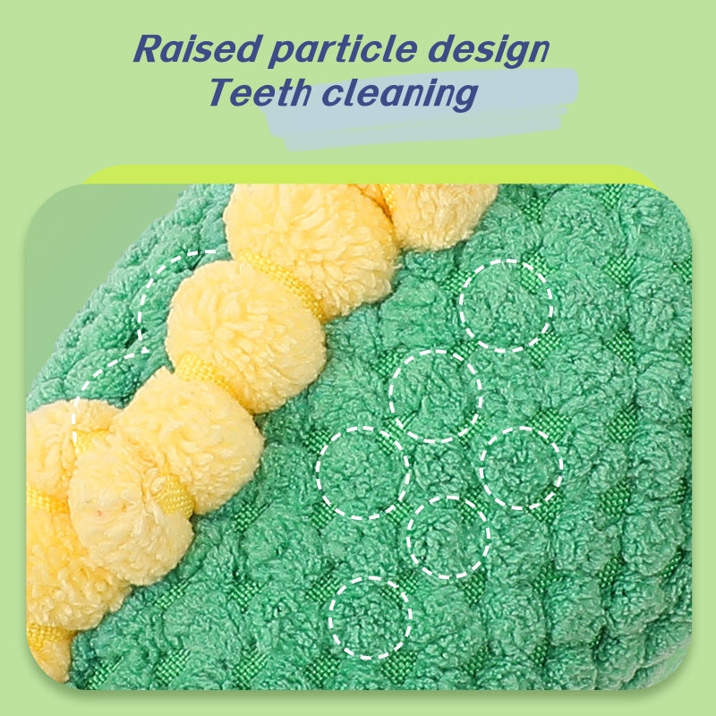 Squeaky plush dog toy – with raised particle design & Teeth Cleaning Features