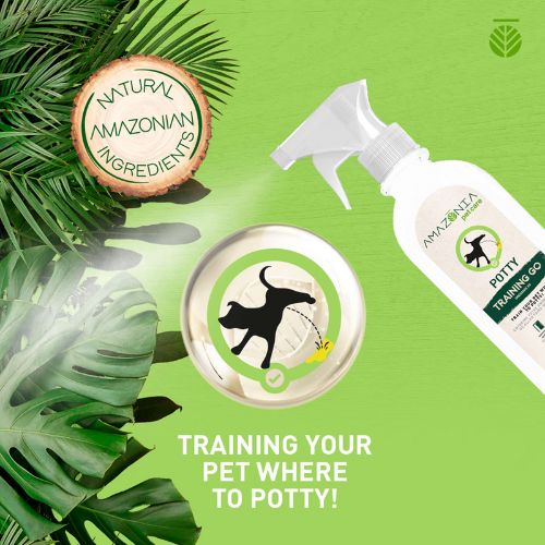 Amazonia Potty Training Go with text "Training your pet where to potty"