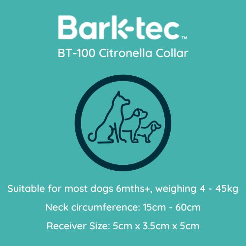 Barktec Citronella Collar sizing and suitability