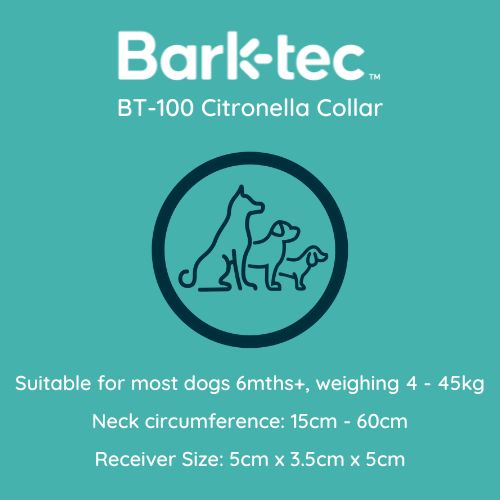 Barktec citronella collar and strap suitability