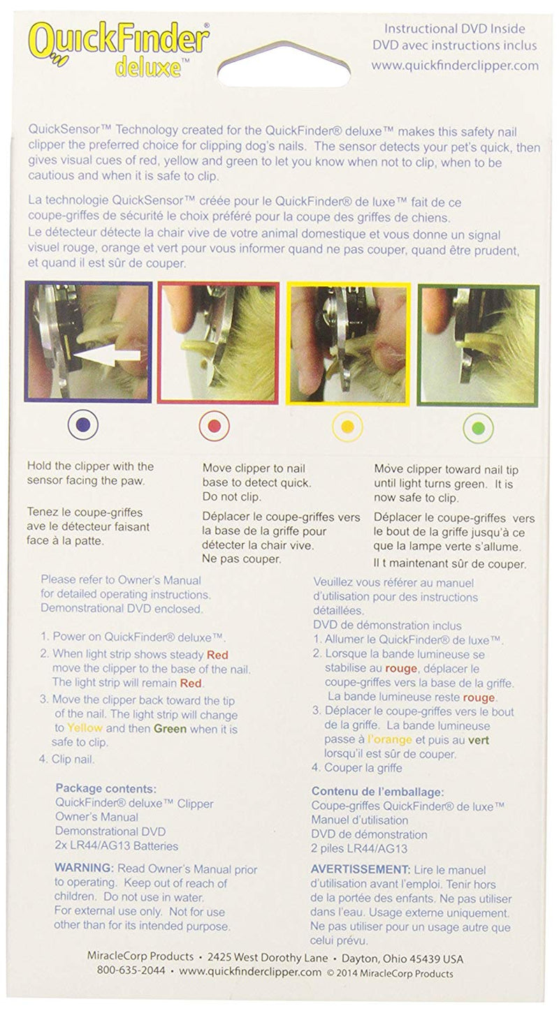 instructions for the QuickFinder™ Pet Nail Clipper - MEDIUM 