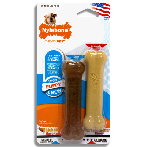 Nylabone Puppy Dura Chew Twin Pack Petite Toy