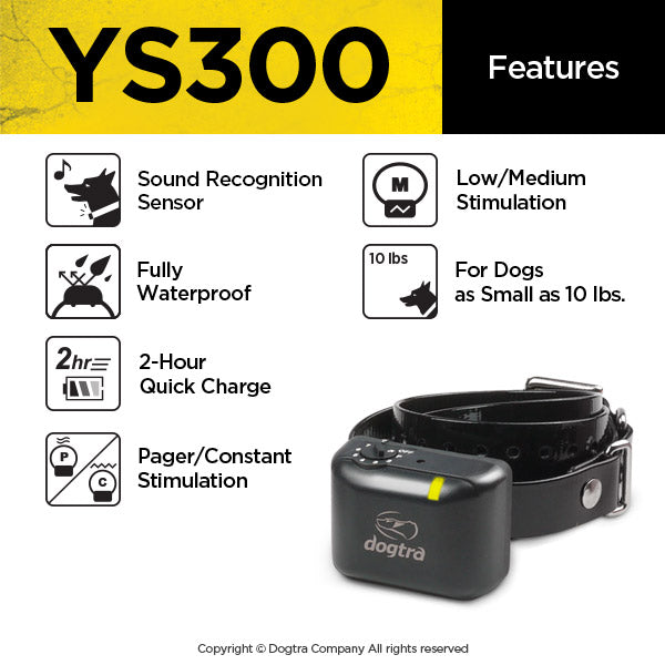 features of the dogtra ys300 anti bark collar 