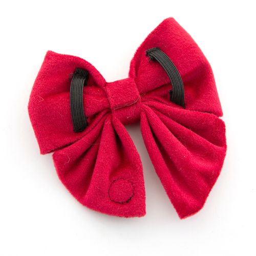 Deluxe Dog Bow Red Velvet Back View