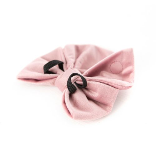 Deluxe Dog Bow Velvet Dusty Pink Back View