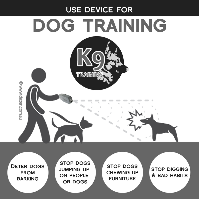 distance to use the dazer ultrasonic device on dogs